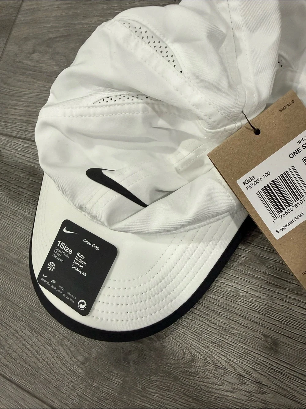 Nike White and Black Dri-FIT Club Cap